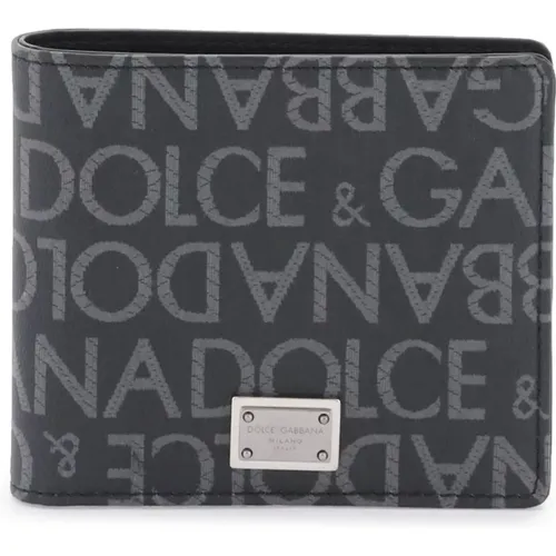 Logo Jacquard Bi-Fold Wallet , male, Sizes: ONE SIZE - Dolce & Gabbana - Modalova