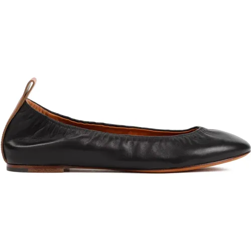 Nappa Ballerina Schwarze Lederschuhe,Minimalistische Lederballerinas - Lanvin - Modalova