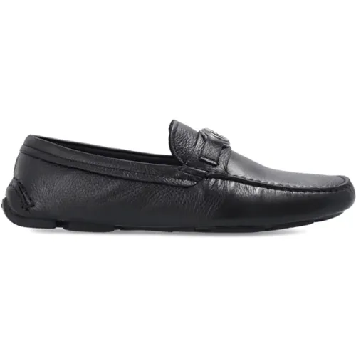 Leather shoes with logo , male, Sizes: 11 UK, 9 UK, 10 UK, 7 UK, 12 UK - Giorgio Armani - Modalova