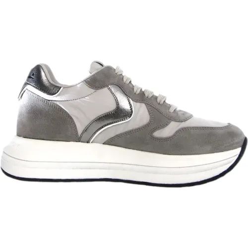 Graue Sneakers in pelle/nylon , Damen, Größe: 37 EU - Voile blanche - Modalova