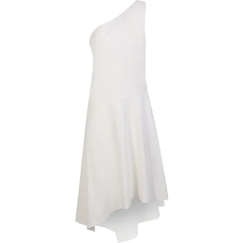 Asymmetrisches Schnallendetail Weißes One-Shoulder Kleid , Damen, Größe: S - JW Anderson - Modalova