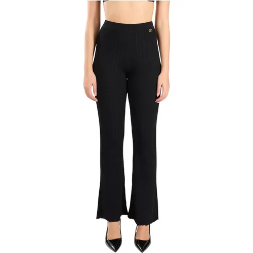 Gerippte Flare Hose , Damen, Größe: S - Twinset - Modalova