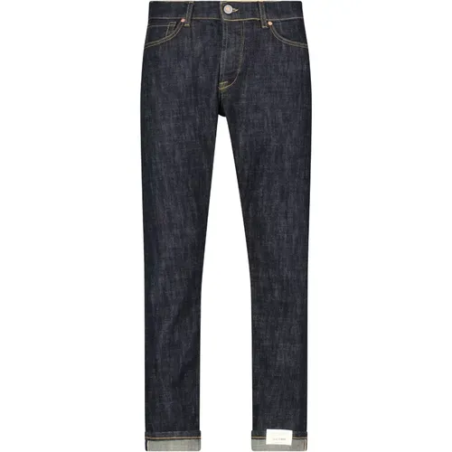 Selvedge Slim Fit Denim Jeans , Herren, Größe: W35 - Tela Genova - Modalova