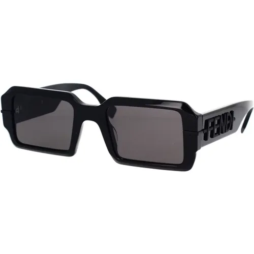 Glamouröse Rechteckige Sonnenbrille , unisex, Größe: 52 MM - Fendi - Modalova