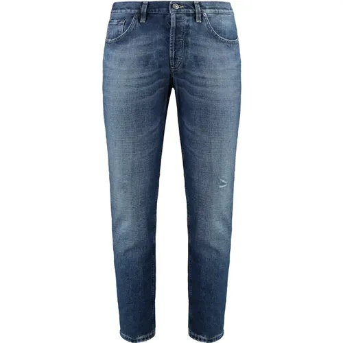 Kontraststich Straight-Leg Jeans , Herren, Größe: W36 - Dondup - Modalova