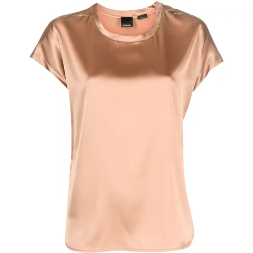 T-Shirts , female, Sizes: L, 2XL - pinko - Modalova