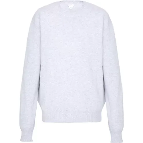 Grey Sweaters with Intrecciato Leather Patches , male, Sizes: L, M, S - Bottega Veneta - Modalova