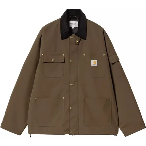 Braune Nylonjacke 'Clapton' Stil , Herren, Größe: L - Carhartt WIP - Modalova