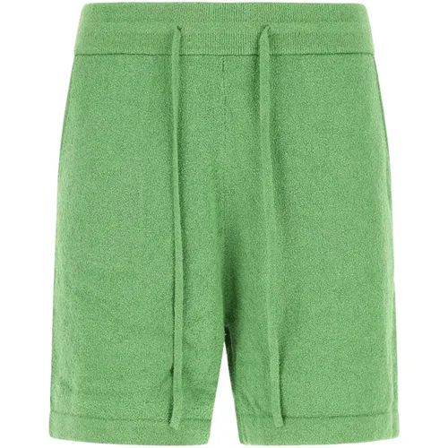 Grüne Stretch Terry Stoff Bermuda Shorts , Herren, Größe: L - Nanushka - Modalova