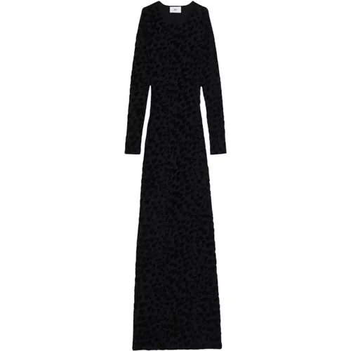 Devoré-Velvet Long Dress , female, Sizes: M - Ami Paris - Modalova