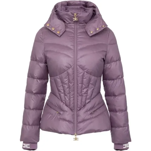 Quilted Jacket , female, Sizes: L, M - Elisabetta Franchi - Modalova