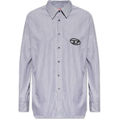 S-Douber Striped Shirt , male, Sizes: L - Diesel - Modalova