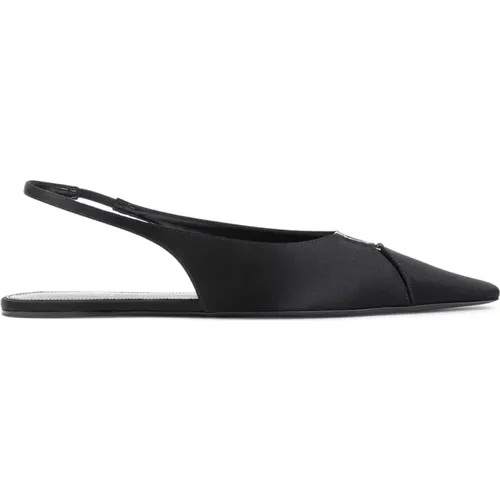 Satin and Nappa Leather Sandals , female, Sizes: 4 1/2 UK, 3 1/2 UK - Saint Laurent - Modalova