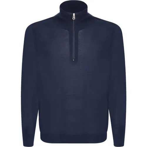 Blauer Merinowollpullover mit hohem Kragen , Herren, Größe: 2XL - PS By Paul Smith - Modalova