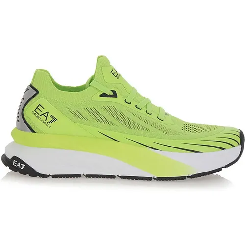 Lime Sneakers Ss24 Round Toe Lace-up , male, Sizes: 8 2/3 UK - Emporio Armani EA7 - Modalova