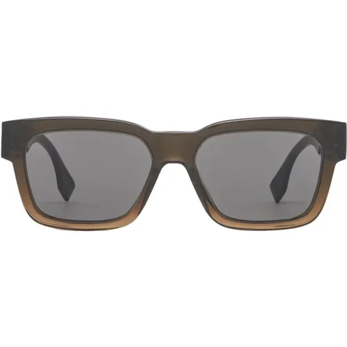 Square Acetate Sunglasses in Transparent , unisex, Sizes: 53 MM - Fendi - Modalova