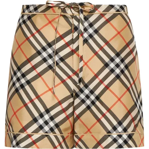 Seiden Pyjama Shorts mit Karomuster - Burberry - Modalova