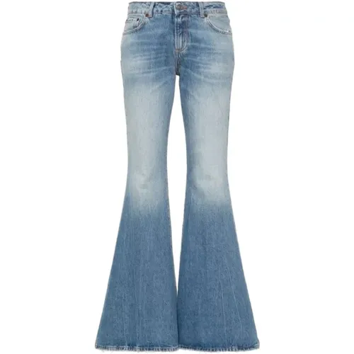 Farrah Denim Jeans,Blaue Jeans mit Reißverschluss und Logo-Tag,Blaue Flared Farrah Jeans - Haikure - Modalova