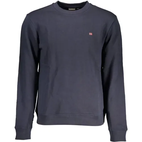 Blauer Sweatshirt mit Stickerei , Herren, Größe: L - Napapijri - Modalova