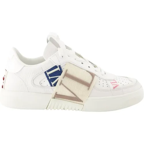 Sneaker aus strukturiertem Leder mit Logo-Bändern , Damen, Größe: 37 EU - Valentino Garavani - Modalova