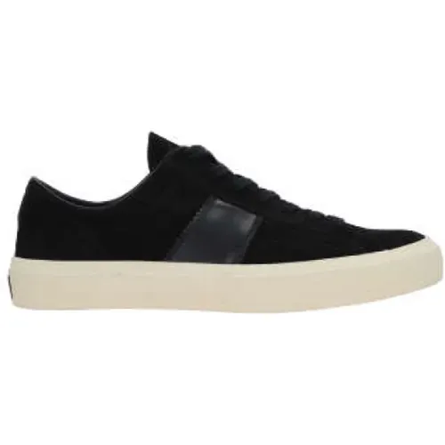 Suede Low-Top Sneakers with Leather Details , male, Sizes: 6 1/2 UK - Tom Ford - Modalova