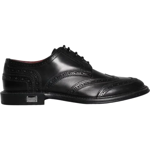 Schwarze Wingtip Oxford Anzugschuhe - Dolce & Gabbana - Modalova