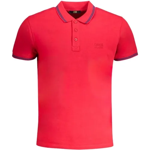 Rotes Baumwoll-Poloshirt mit Stickerei , Herren, Größe: M - Cavalli Class - Modalova