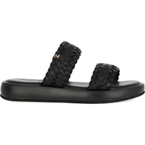 Schwarze flache Sandalen für Frauen , Damen, Größe: 40 EU - Mexx - Modalova