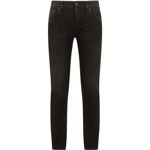 Schwarze Skinny Stretch Jeans mit Waschung - Dolce & Gabbana - Modalova