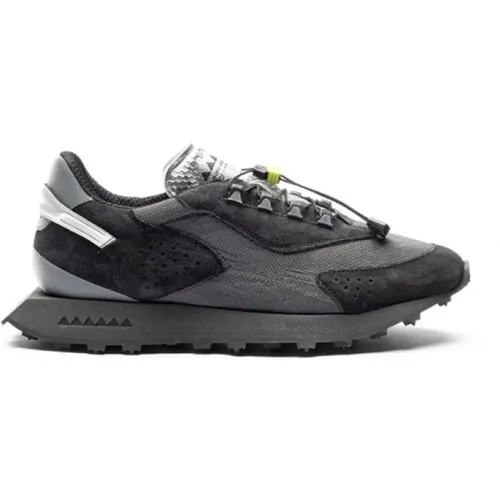 Black and Grey Suede Sneakers , male, Sizes: 7 UK, 9 UK, 8 UK, 11 UK, 10 UK - RUN OF - Modalova