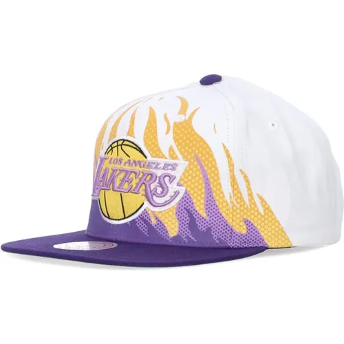 NBA Lakers Flat Visor Cap , male, Sizes: ONE SIZE - Mitchell & Ness - Modalova