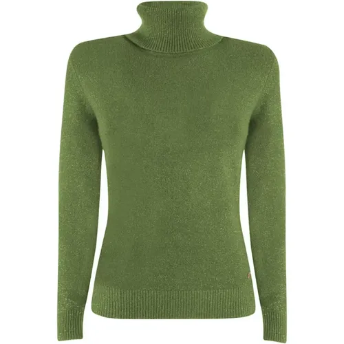 Soft Viscose Sweater with Lurex Details , female, Sizes: 2XL - YES ZEE - Modalova