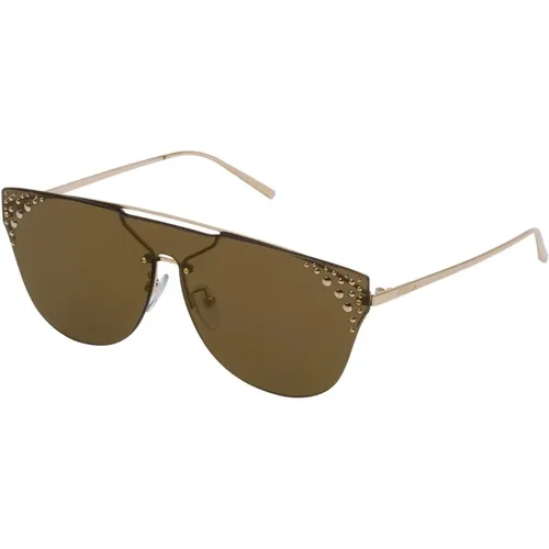 Goldene Braune Sonnenbrille Sfu225-300G - Furla - Modalova