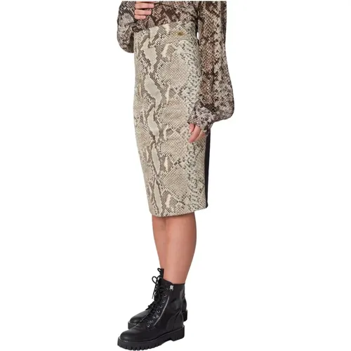 Python Print Midi Skirt , female, Sizes: M, XL - Cavalli Class - Modalova