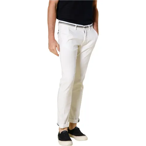 Schmale Passform Leinen Baumwolle Chino Hose , Herren, Größe: 3XL - Mason's - Modalova