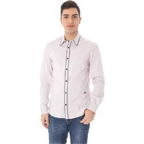 Cotton Long Sleeve Shirt with Italian Collar and Logo Detail , male, Sizes: M, L, XL, 2XL - Costume National - Modalova