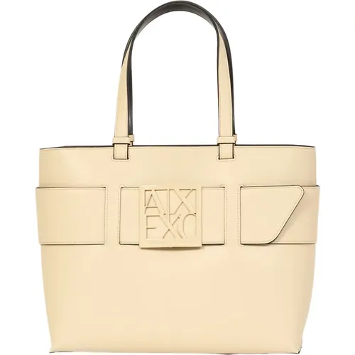 Shopping Bag with Logo , female, Sizes: ONE SIZE - Armani Exchange - Modalova