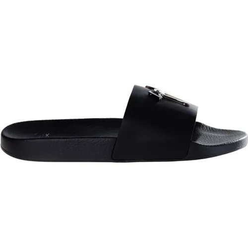 Schwarze Lederslider , Damen, Größe: 35 EU - giuseppe zanotti - Modalova