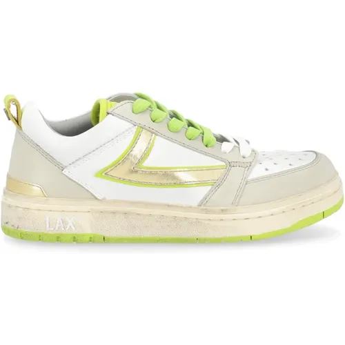 Starlight Leder Sneaker Weiß Grün Gold , Damen, Größe: 37 EU - HTC - Modalova