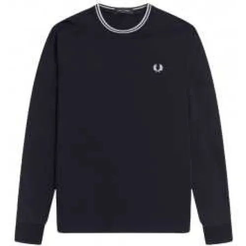 Navy Twin Tipped Langarm T-Shirt - Fred Perry - Modalova