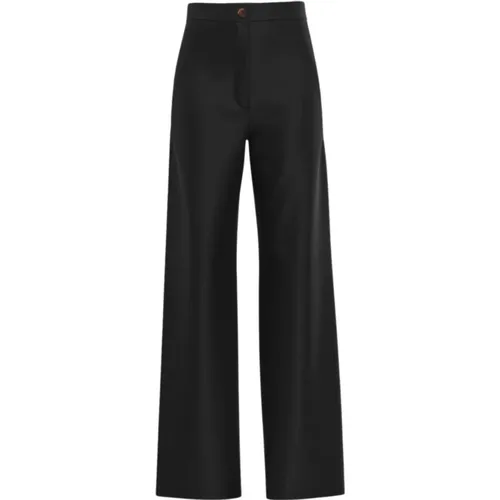 Polyester Pants Sax-003 , female, Sizes: S, M - Emme DI Marella - Modalova
