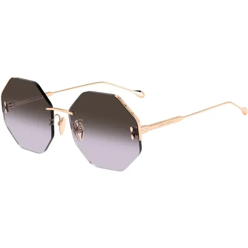 Rose Gold Sunglasses with Grey Violet Shaded Lenses,Rose Gold/Grey Sunglasses - Isabel marant - Modalova