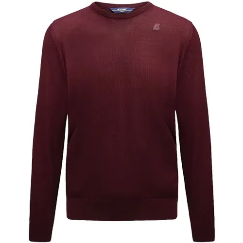 Herren Merinowollpullover in Bordeaux , Herren, Größe: L - K-way - Modalova