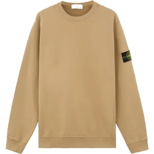 Ribbed Crewneck Brushed Cotton Fleece Sweater , male, Sizes: XL, L - Stone Island - Modalova