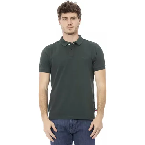 Grünes Baumwoll-Polo-Shirt mit Stickerei , Herren, Größe: XL - Baldinini - Modalova