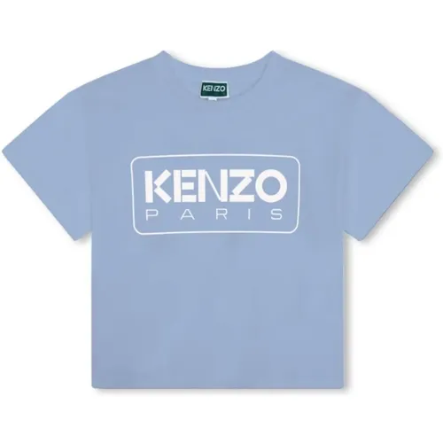 Logo Print Sky Blue T-shirt Kenzo - Kenzo - Modalova