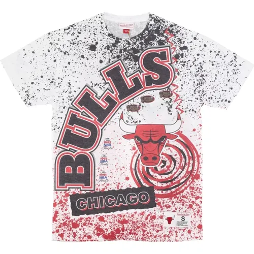 Chicago Bulls NBA Tee Burst , Herren, Größe: L - Mitchell & Ness - Modalova