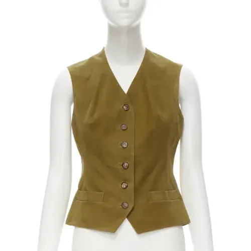 Pre-owned Suede tops , female, Sizes: M - Hermès Vintage - Modalova