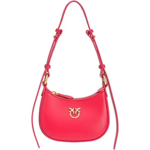 Love Birds Leder Schultertasche - pinko - Modalova