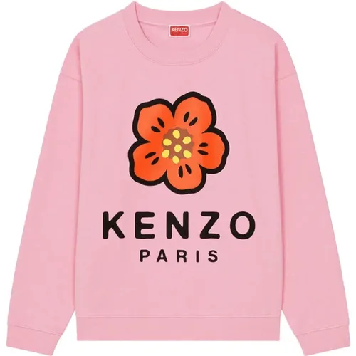 Langarm Sweatshirt mit Drop-Schultern und Frontdruck , Damen, Größe: XL - Kenzo - Modalova